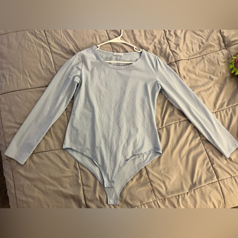 Long sleeve light blue bodysuit